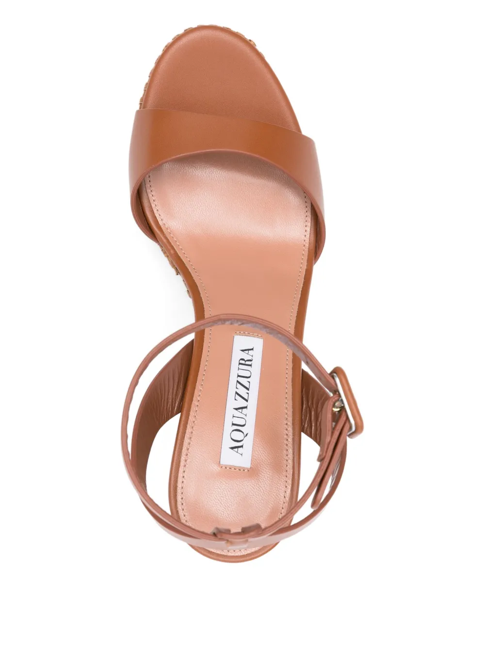 Aquazzura 110mm Sunseeker wedge sandals Brown