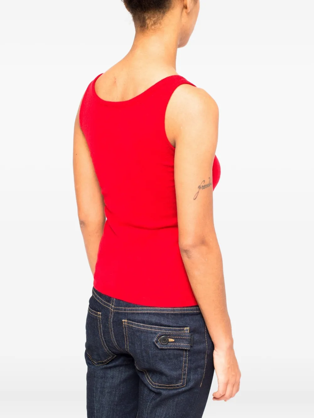 LA ROSE Canotta Cash tanktop met ronde hals Rood