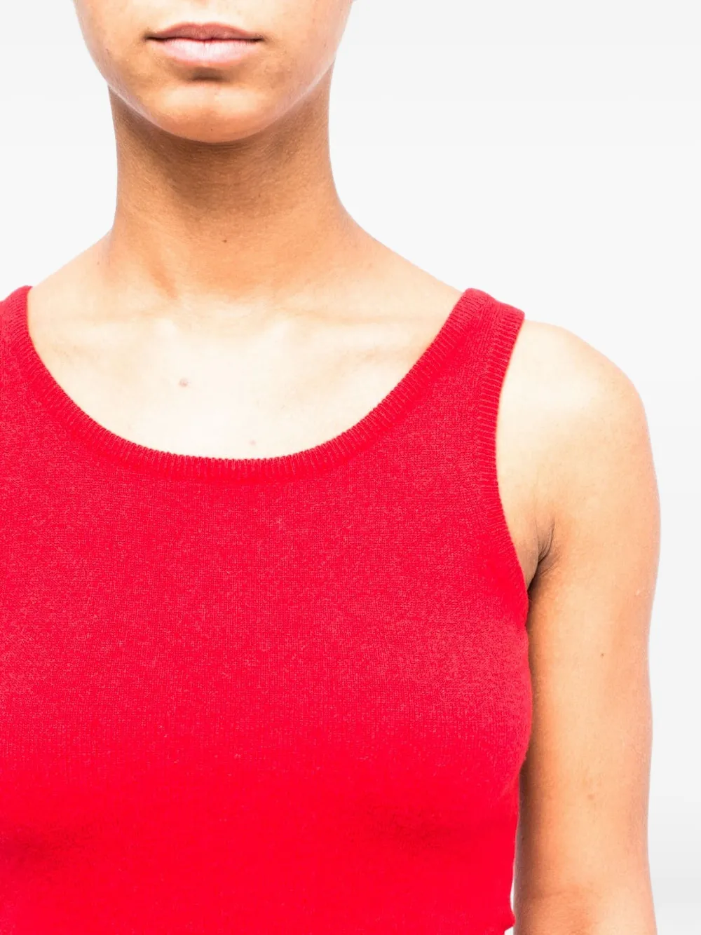 LA ROSE Canotta Cash tanktop met ronde hals Rood