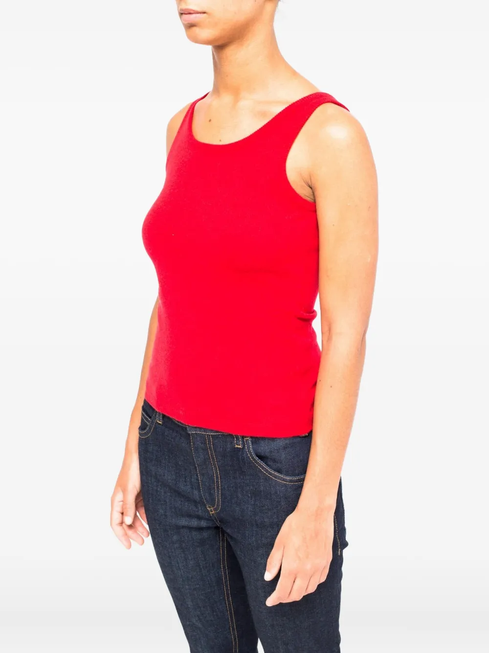 LA ROSE Canotta Cash tanktop met ronde hals Rood
