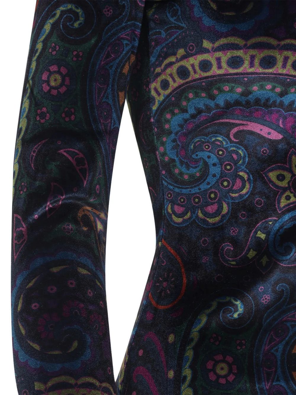 ETRO paisley-print velvet T-shirt Zwart