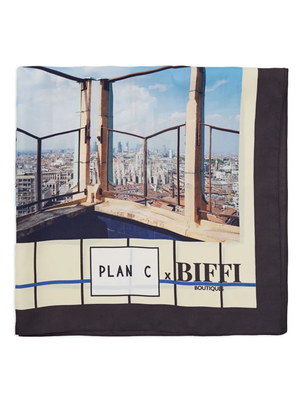DEMIUR x Biffi Boutiques  building-print scarf - Zwart