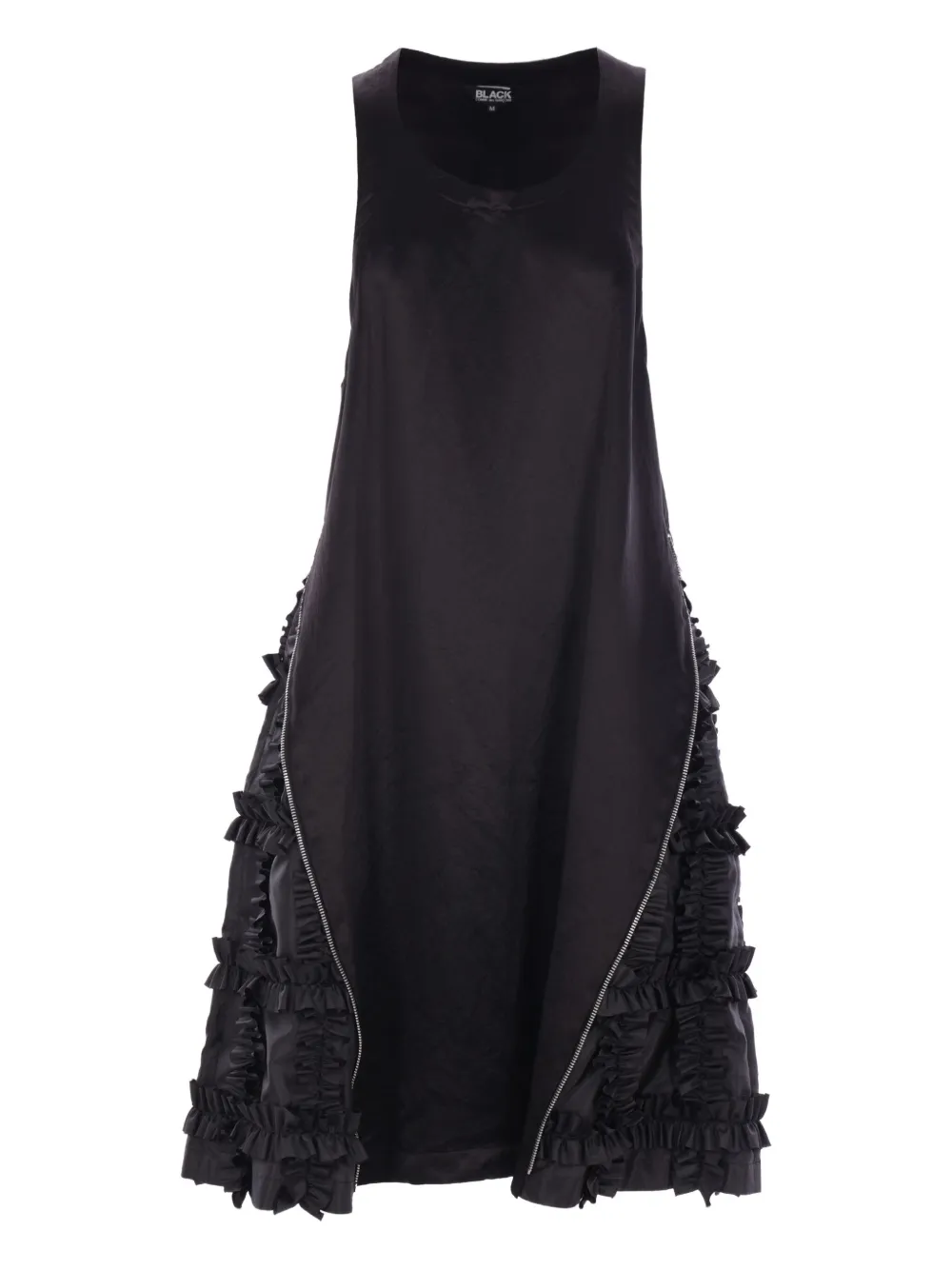 Black Comme Des Garçons frill-detail midi dress Zwart