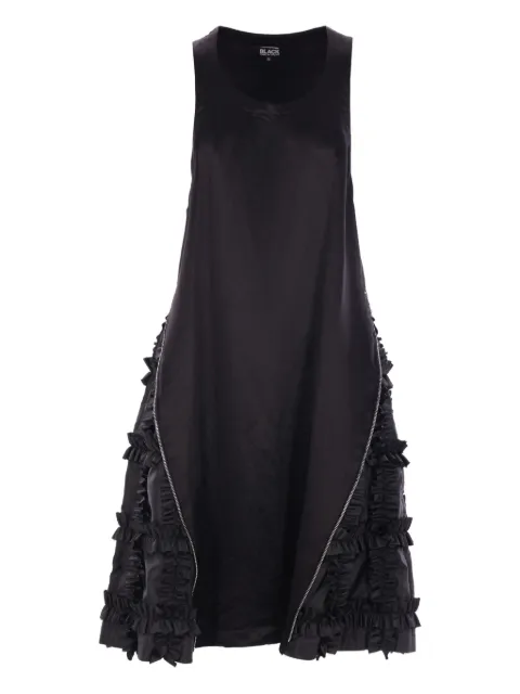 Black Comme Des Garçons vestido midi con detalle de volantes