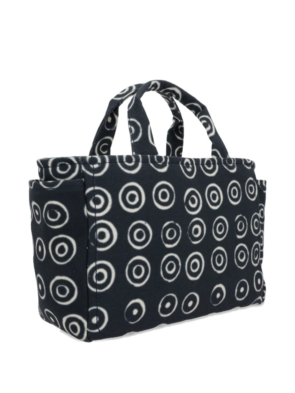 10 CORSO COMO Canvas shopper met cirkelprint Zwart