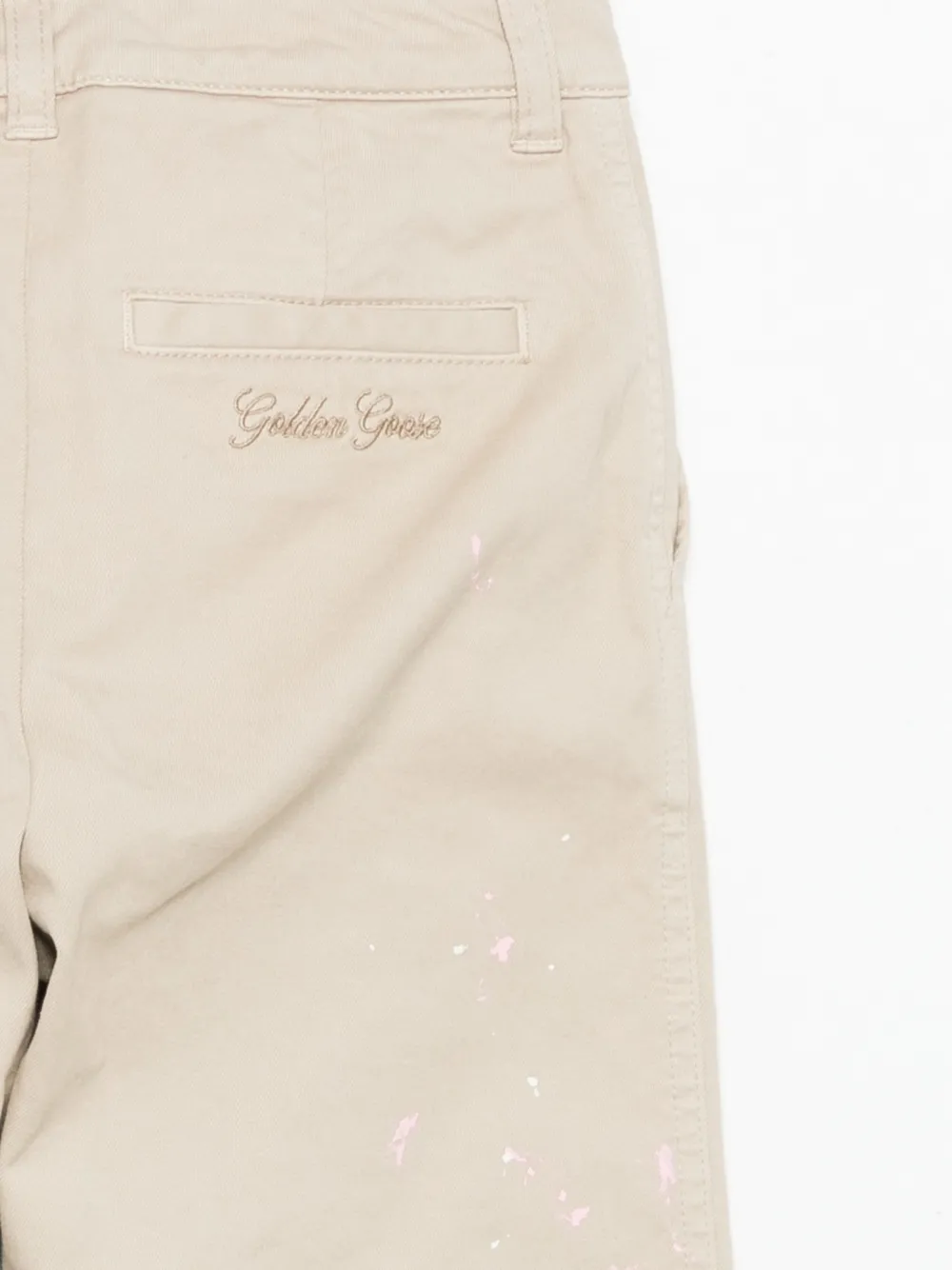 Golden Goose Kids paint-splatter trousers Beige