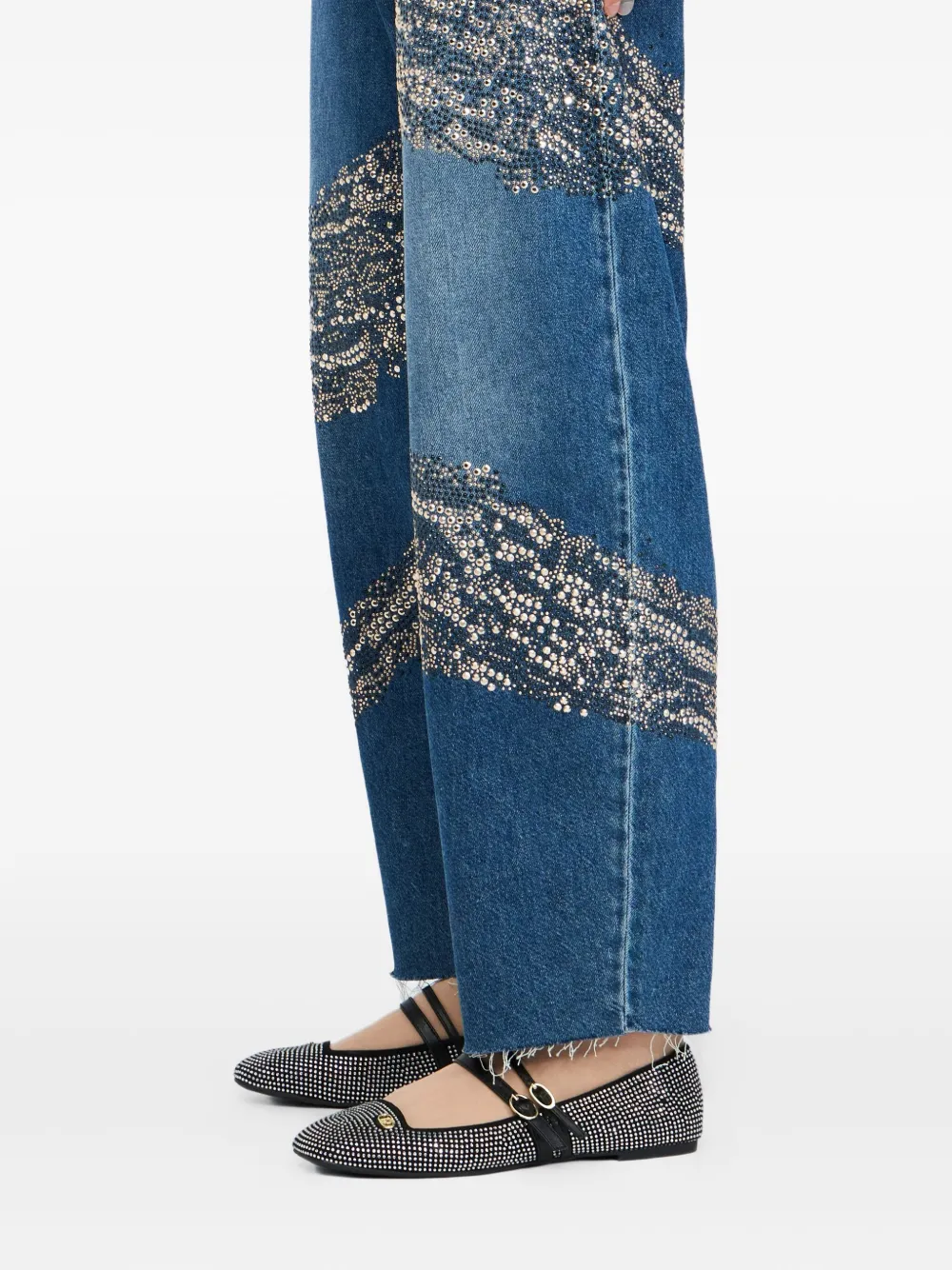 LIU JO rhinestone-embellished jeans Blauw
