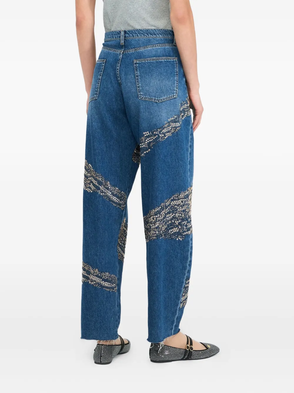 LIU JO rhinestone-embellished jeans Blauw