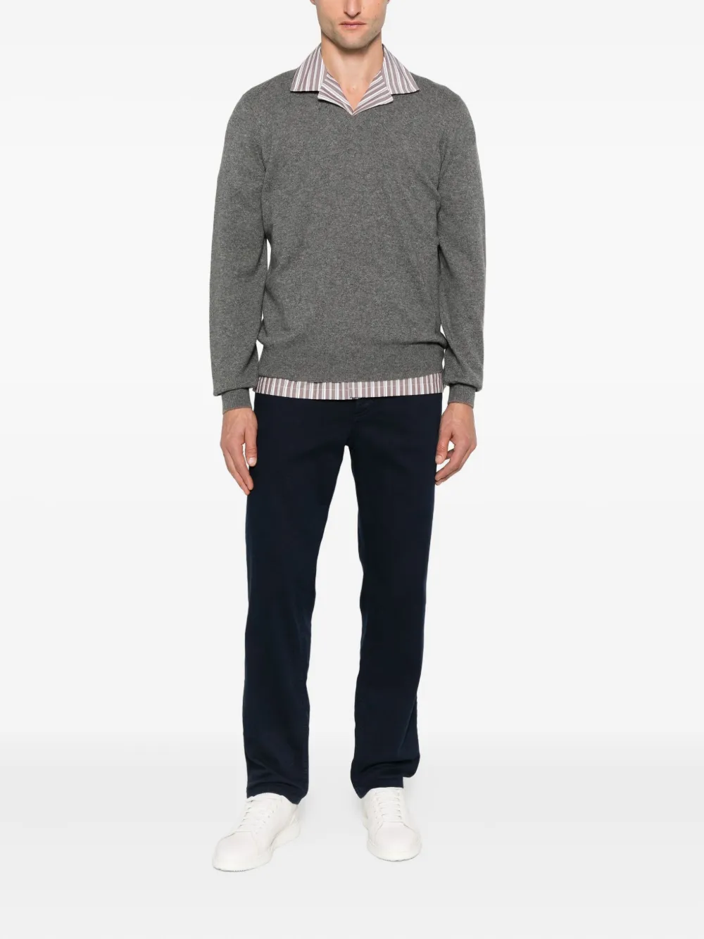 Gran Sasso V-neck sweater - Grijs
