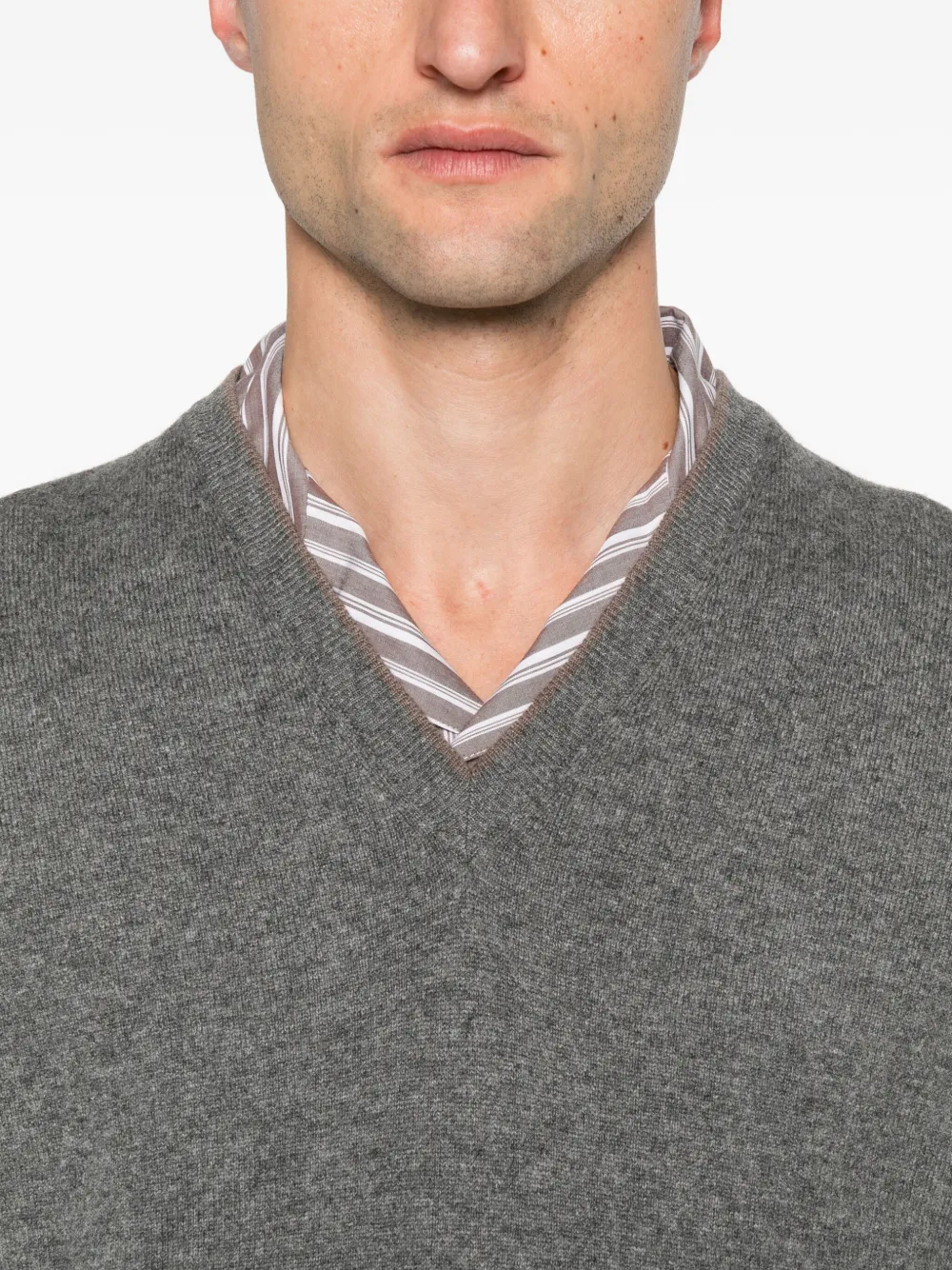 Gran Sasso V-neck Sweater In Gray