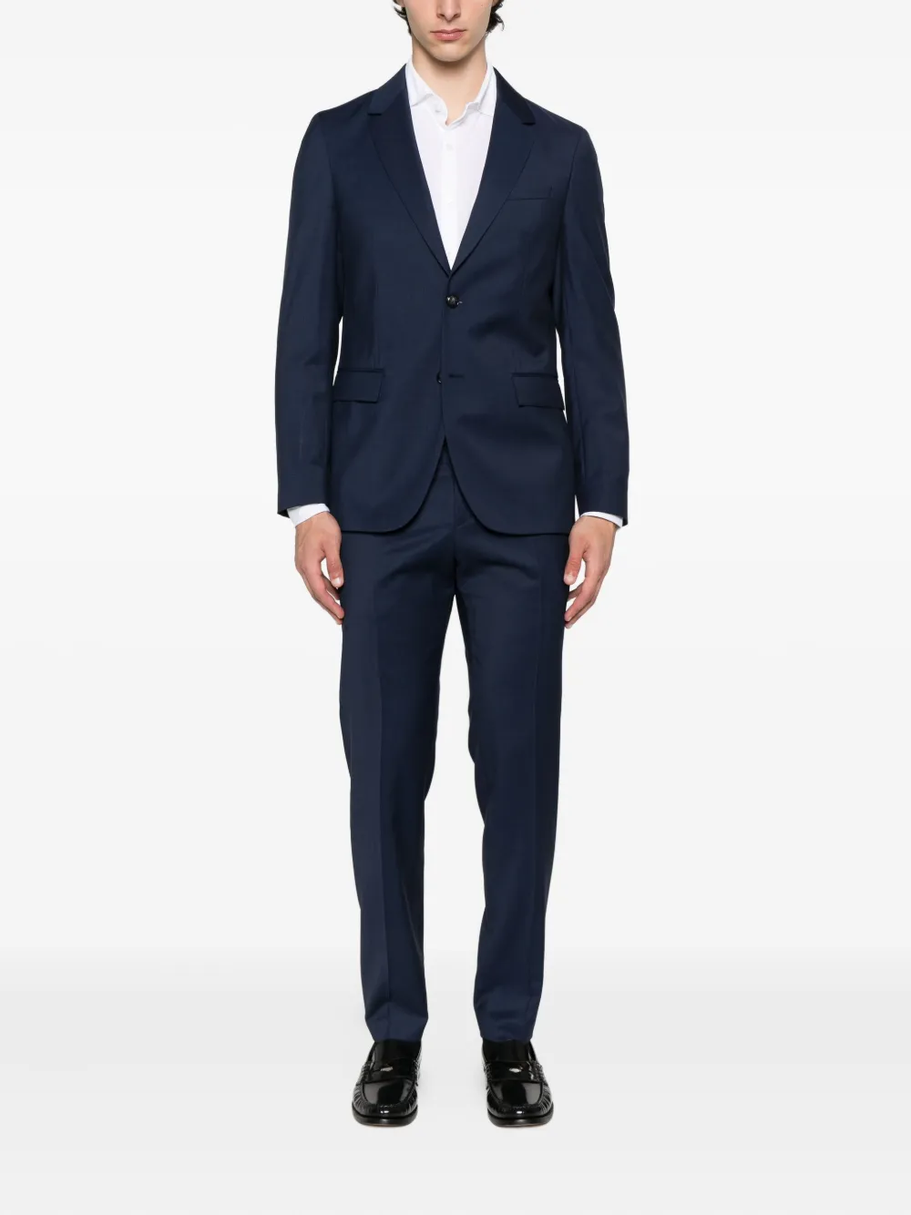 BOSS two-button wool suit Blauw