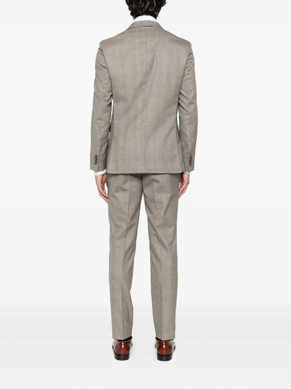 BOSS Geruit pak Beige