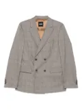 BOSS double-breasted checked suit - Neutrals