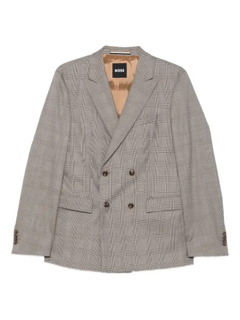 BOSS double-breasted checked suit