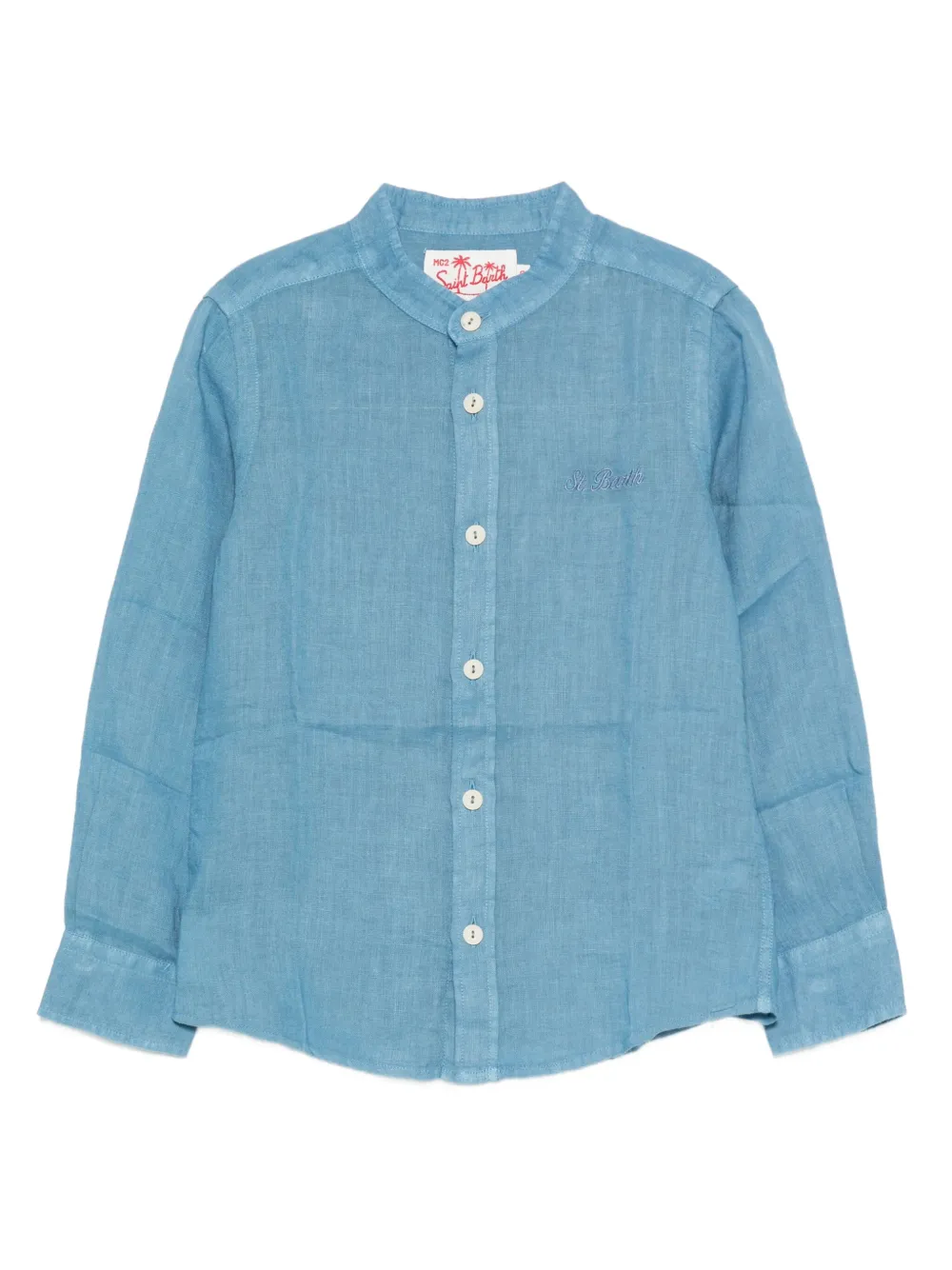 MC2 Saint Barth Kids linen shirt Blauw