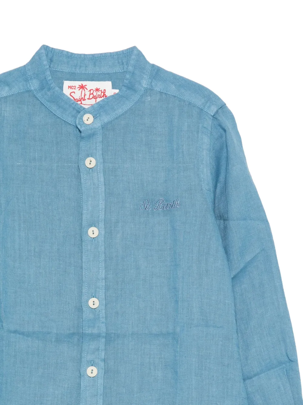 MC2 Saint Barth Kids linen shirt Blauw