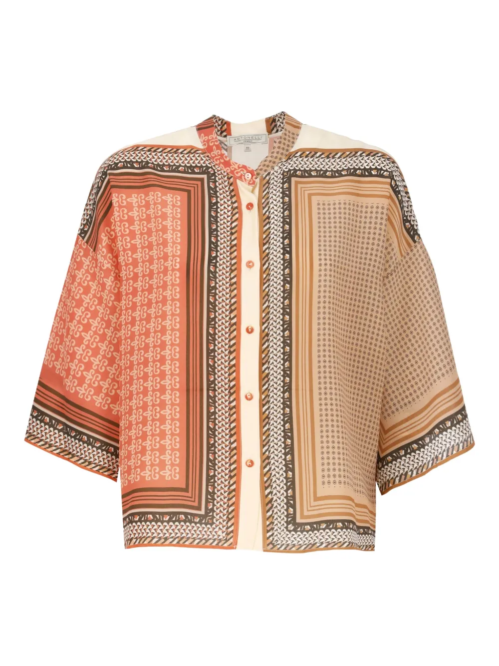 Antonelli Cloe patterned short-sleeve shirt | Neutrals | Image 1