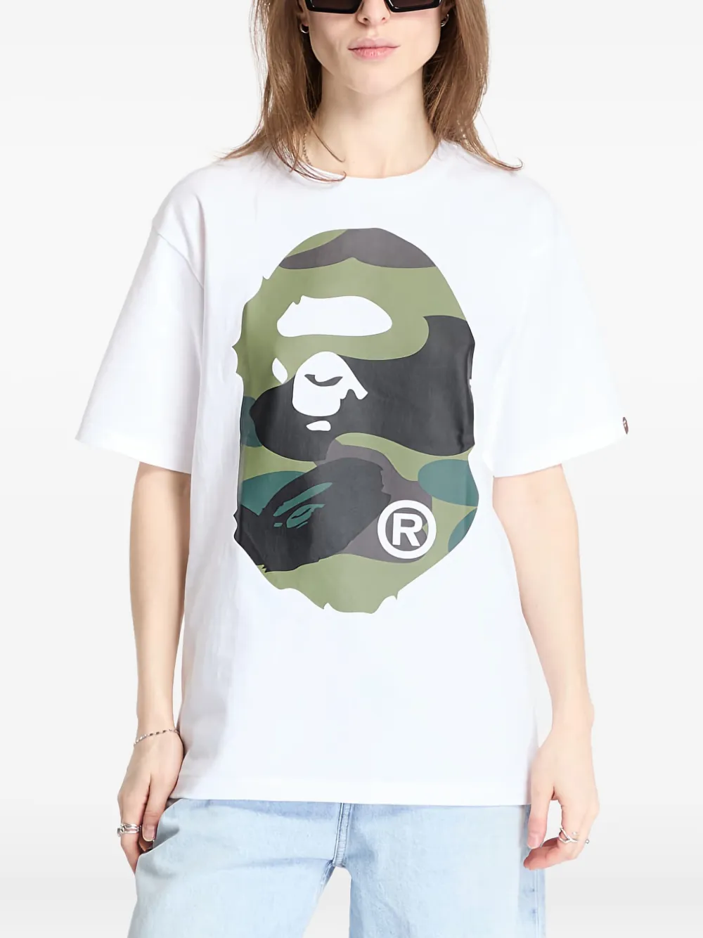 A BATHING APE Head T-shirt Wit