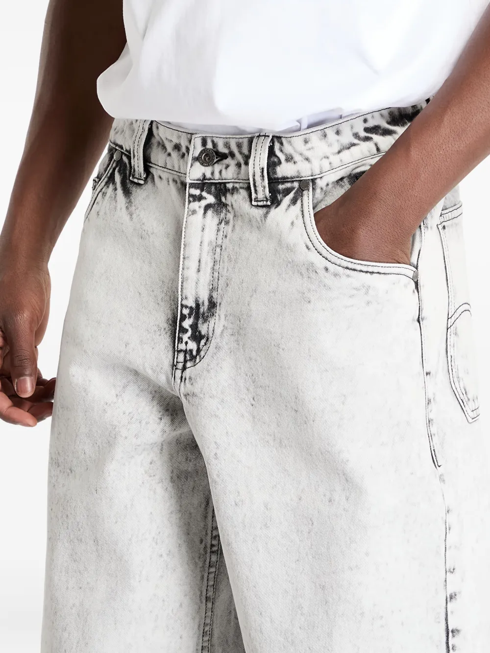 dime Jeans met wijde pijpen Wit
