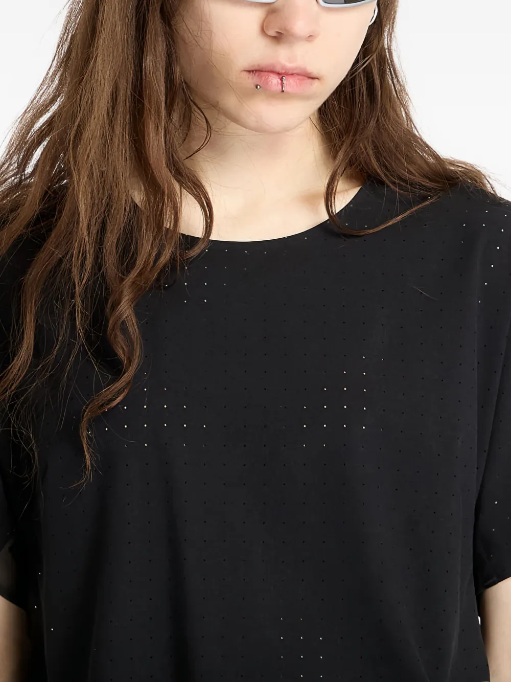 Y-3 Geperforeerd T-shirt Zwart
