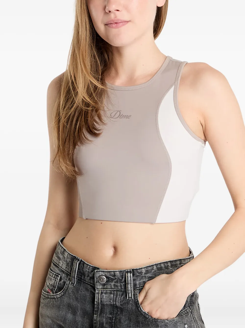 dime Sport-bh met colourblocking Bruin