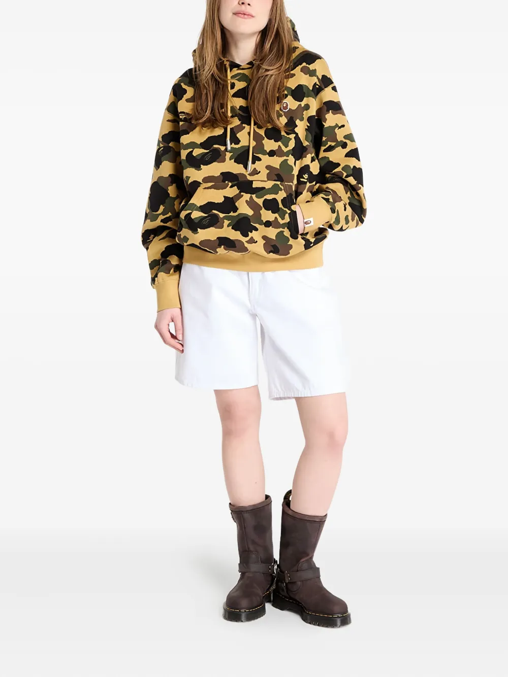 A BATHING APE One Point hoodie met camouflageprint Geel