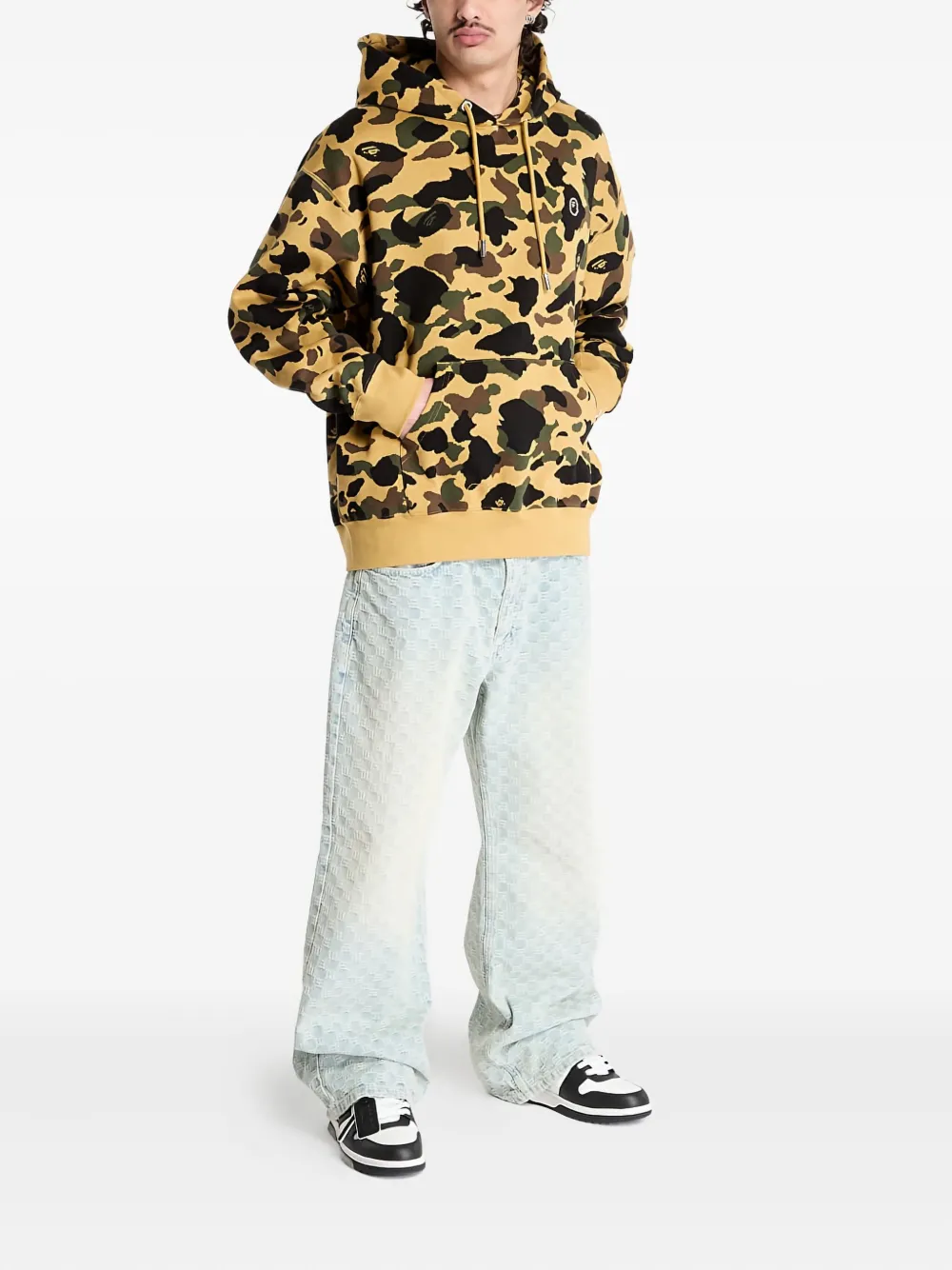A BATHING APE One Point hoodie met camouflageprint Geel