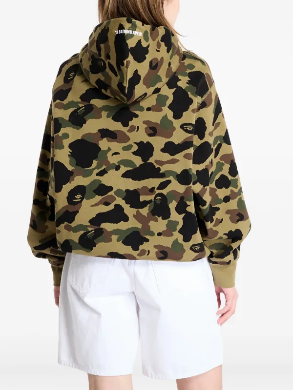 A BATHING APE® camouflage-jacquard Hoodie | Green | FARFETCH