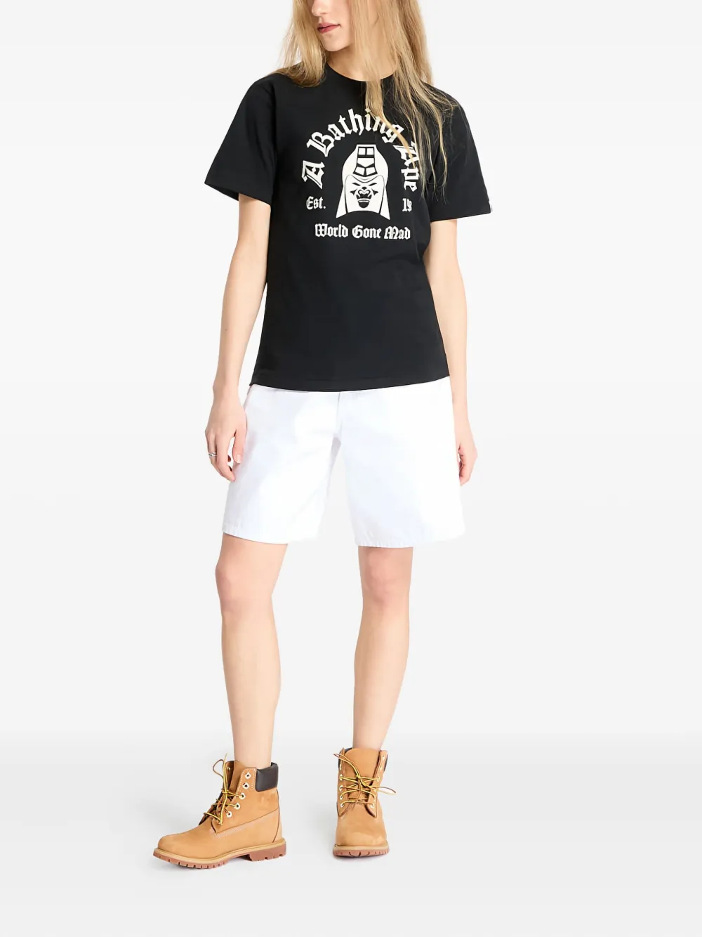 A BATHING APE Mad General T-shirt met grafische print Zwart
