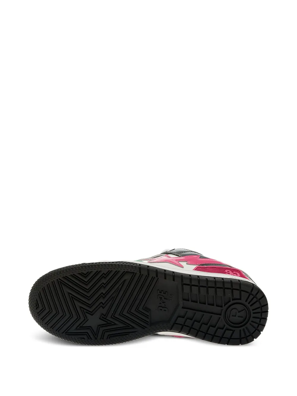 star-patch leather trainers