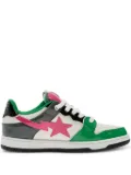 A BATHING APE® star-patch leather trainers - Green
