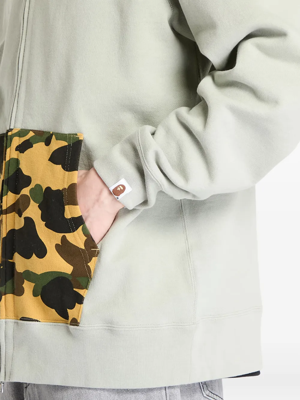 A BATHING APE Hoodie met camouflageprint en haaienprint Groen