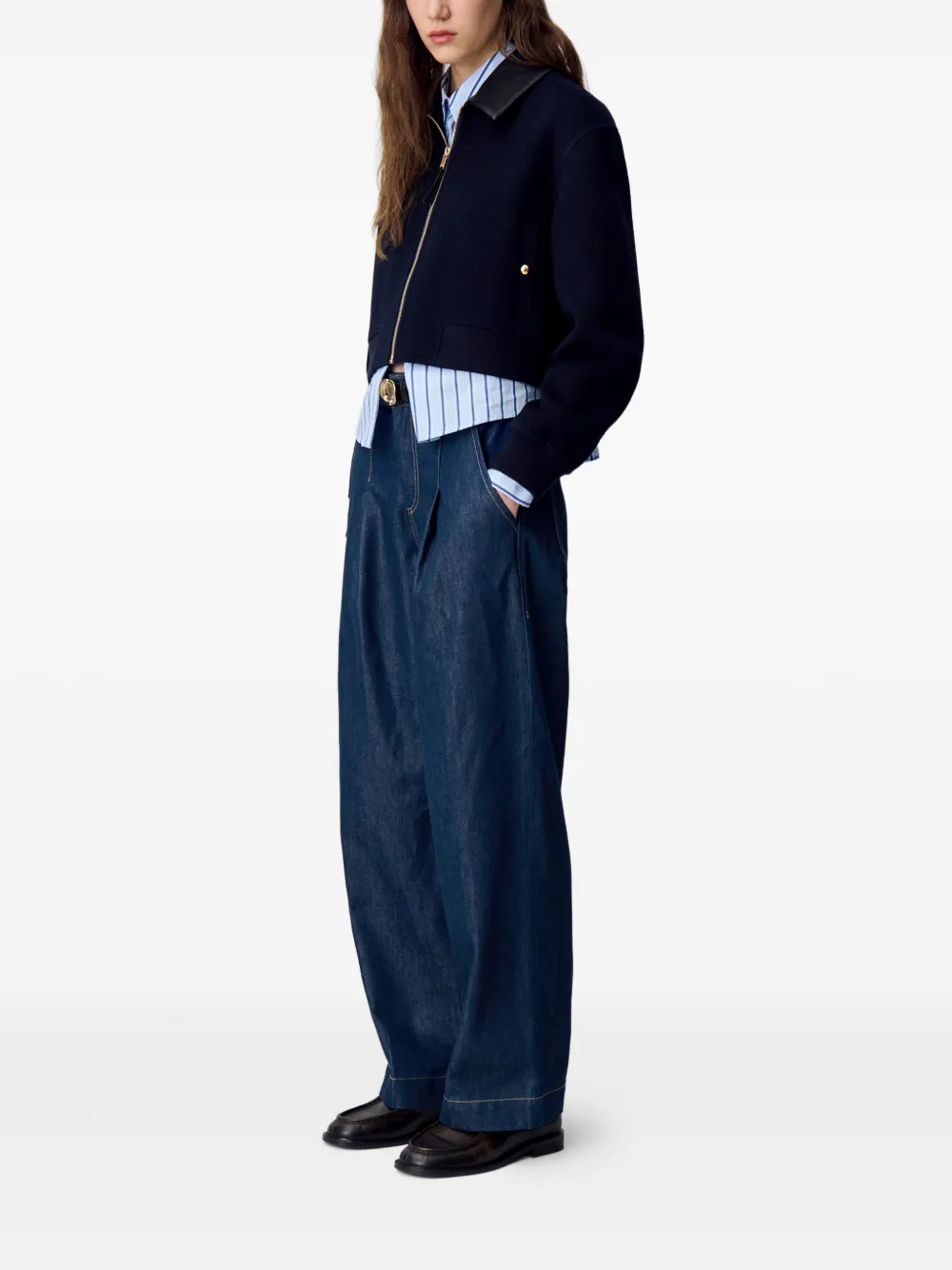 Claudie Pierlot Jeans met wijde pijpen Blauw