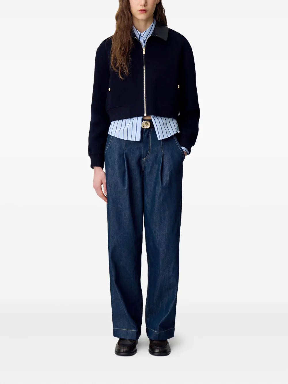 Claudie Pierlot Jeans met wijde pijpen Blauw