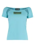 Versace Jeans Couture off-shoulder mesh-panelled top - Blue
