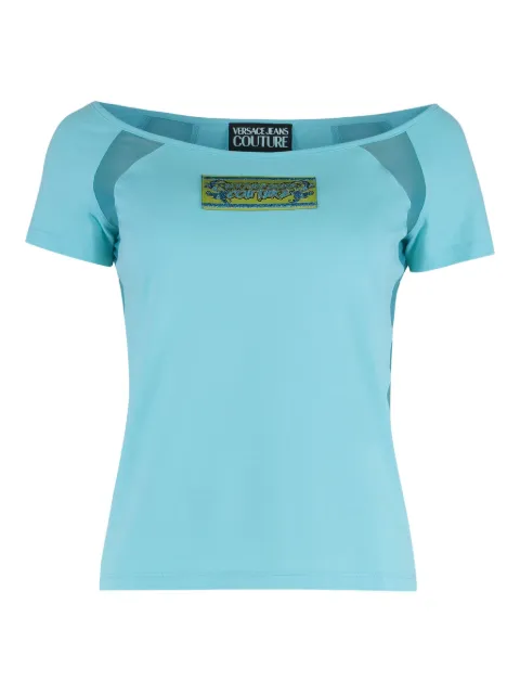 Versace Jeans Couture توب بأكتاف مكشوفة وأجزاء شبك مخيوطة