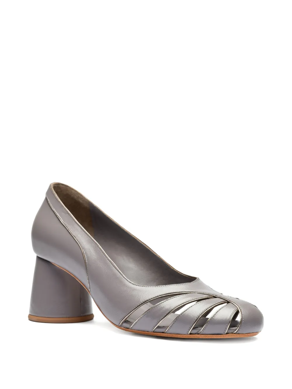 Sarah Chofakian 50mm cone-heel cutout pumps Paars