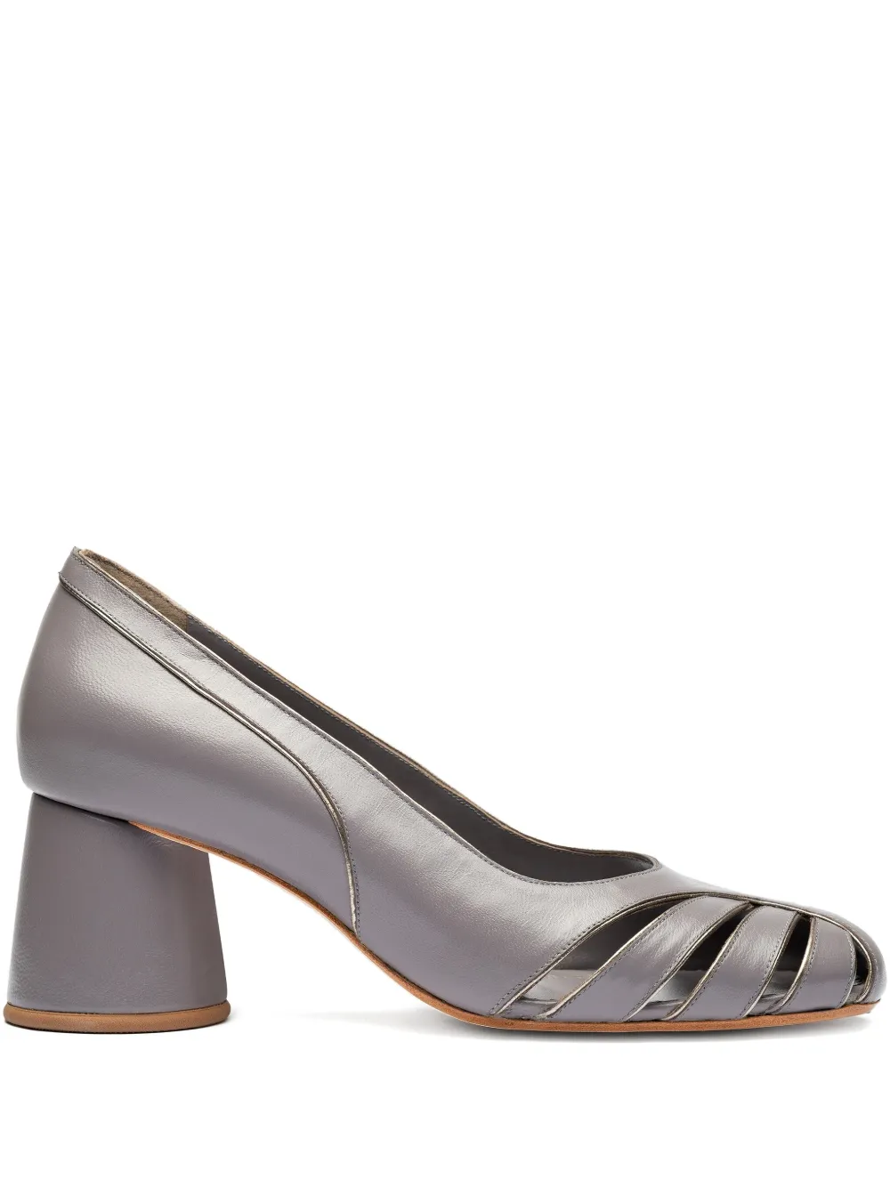 Sarah Chofakian 50mm cone-heel cutout pumps Purple