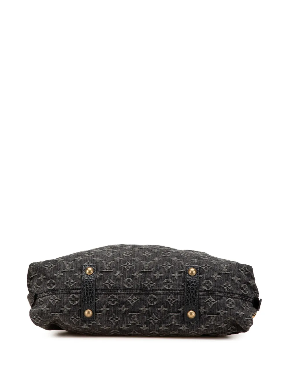 Pre-owned Louis Vuitton 2007 Monogram Denim Neo Cabby Gm Satchel In Black