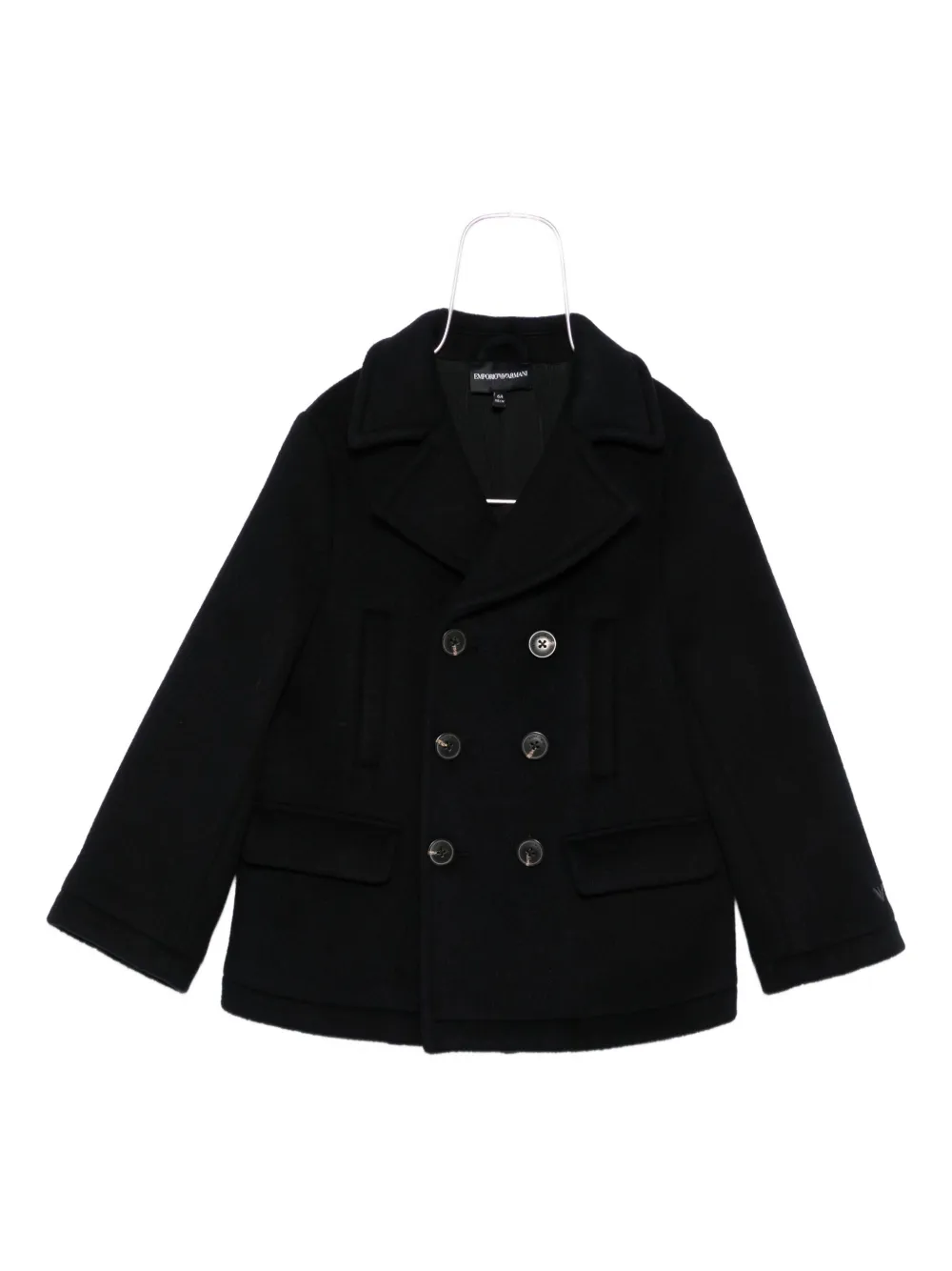 Emporio Ar i Kids double-breasted coat Blauw