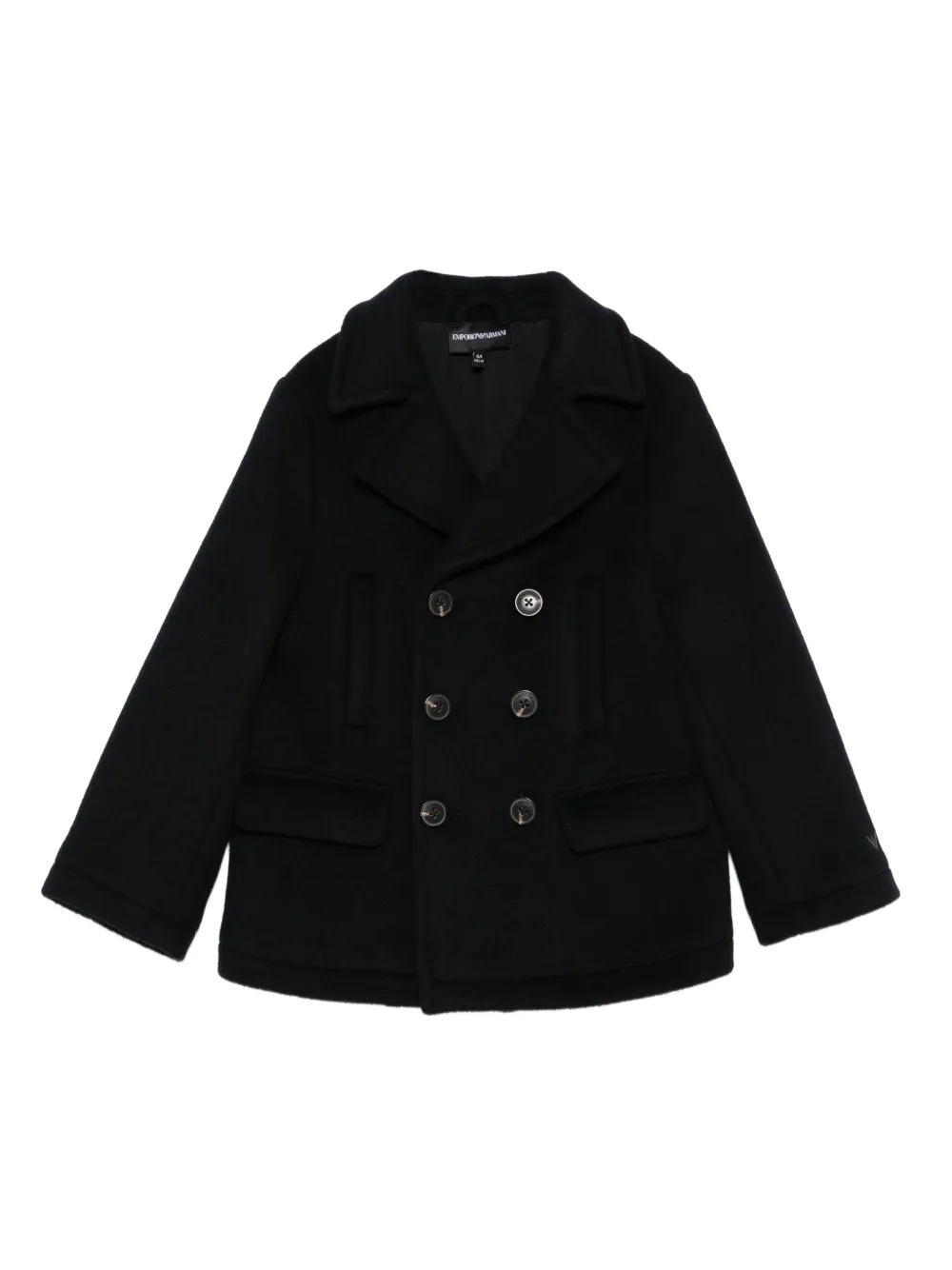 Emporio Ar i Kids double-breasted coat Blauw