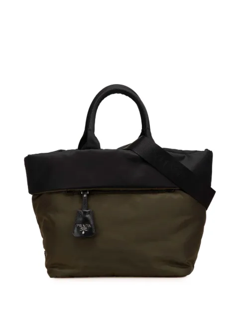 Prada Pre-Owned 2000-2025 wendbare Tessuto Satchel-Tasche