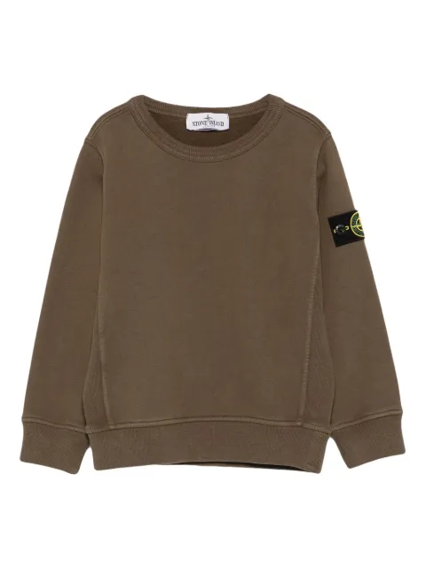 Stone Island Junior logo-patch crew-neck sweatshirt