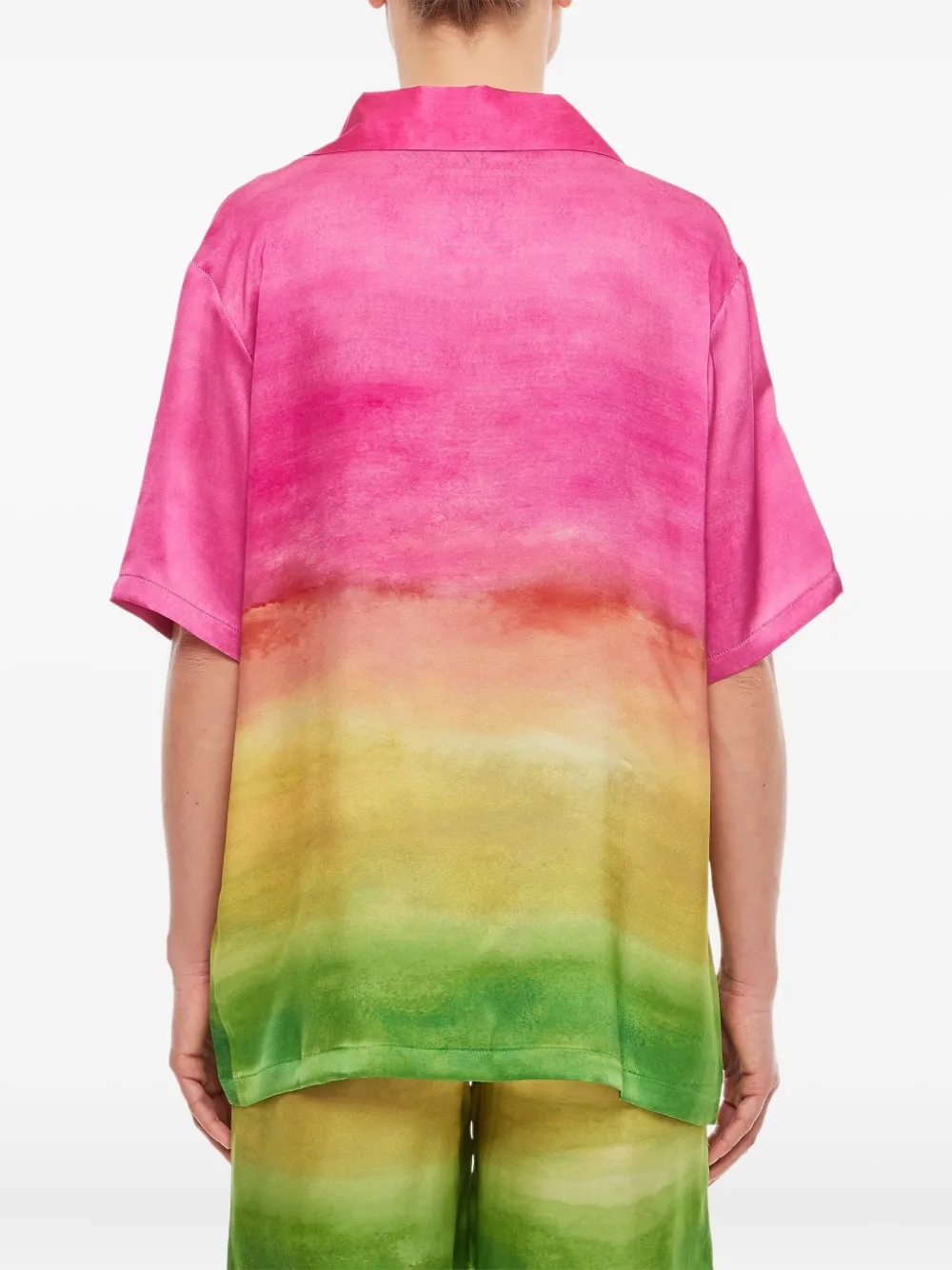 Gio Giovanni Gerosa Palm-print Button-fastening Shirt In Pink