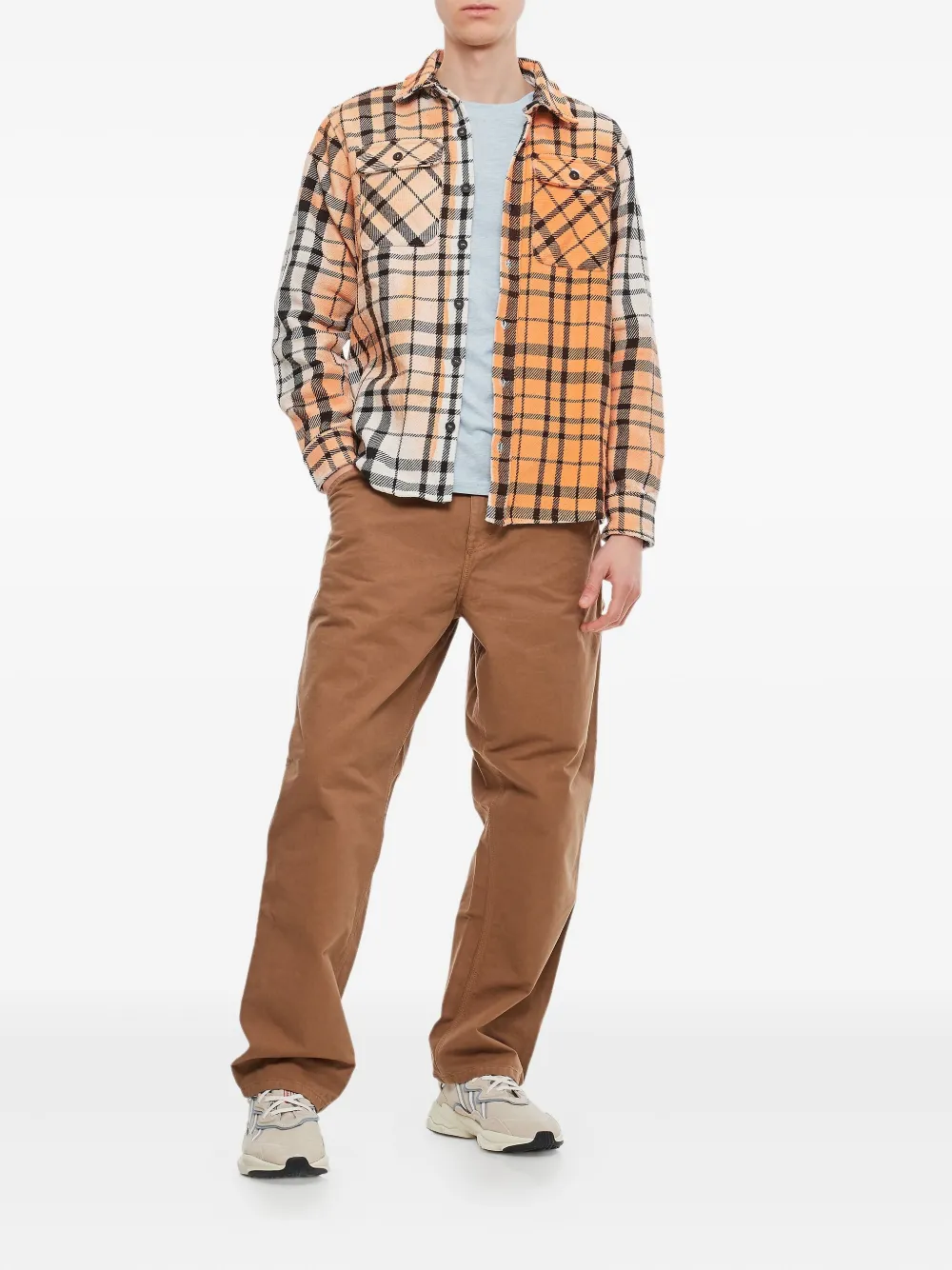 BACKSIDE CLUB checked-pattern shirt - Oranje