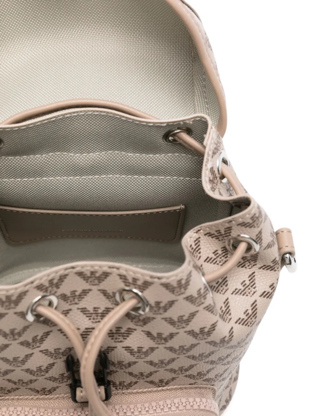 Emporio Armani Kids eagle-motif drawstring backpack Bruin