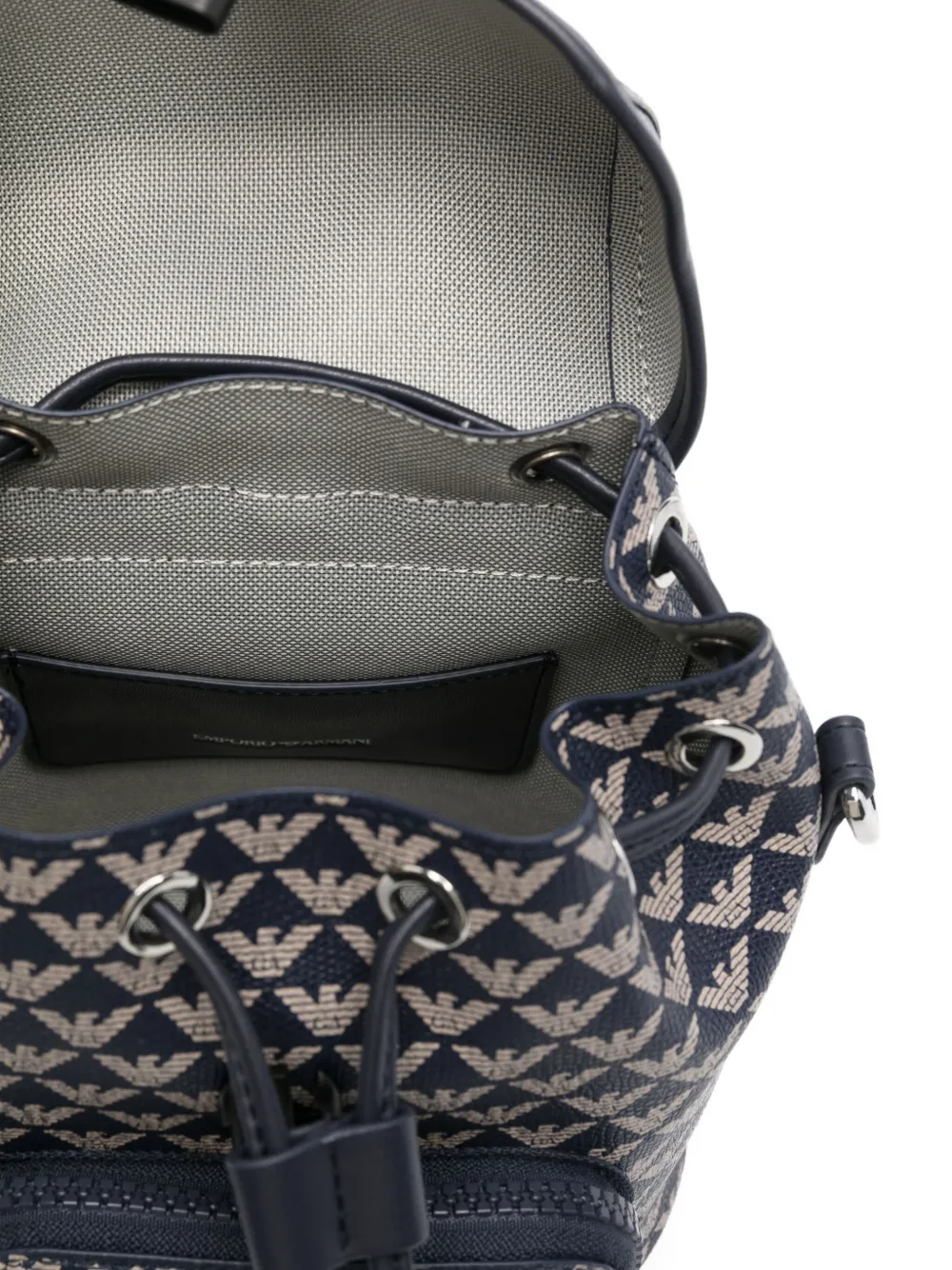 Emporio Armani Kids eagle-motif drawstring backpack Blauw