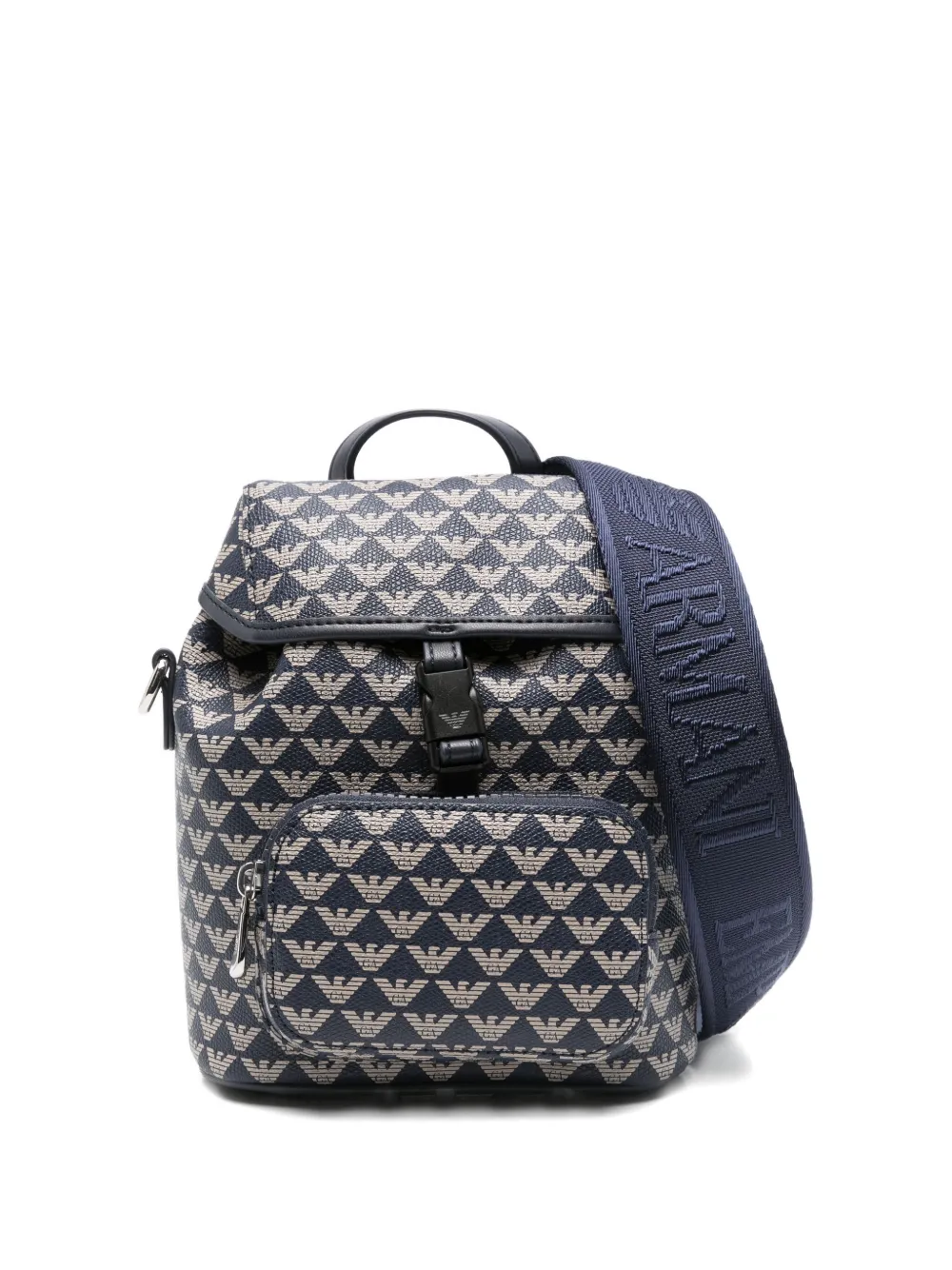 Emporio Ar i Kids eagle-motif drawstring backpack Blauw