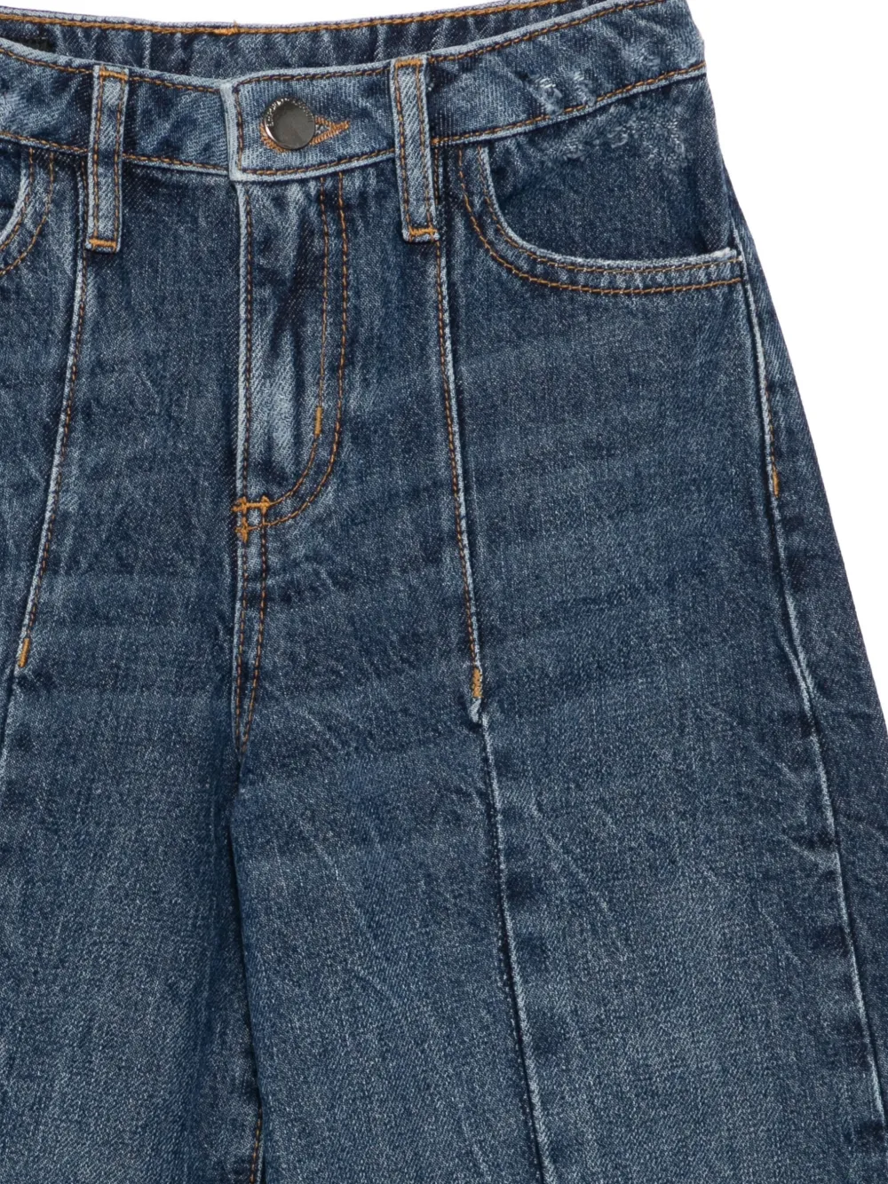 Emporio Armani Kids Broek met wijde pijpen en vlakken Blauw