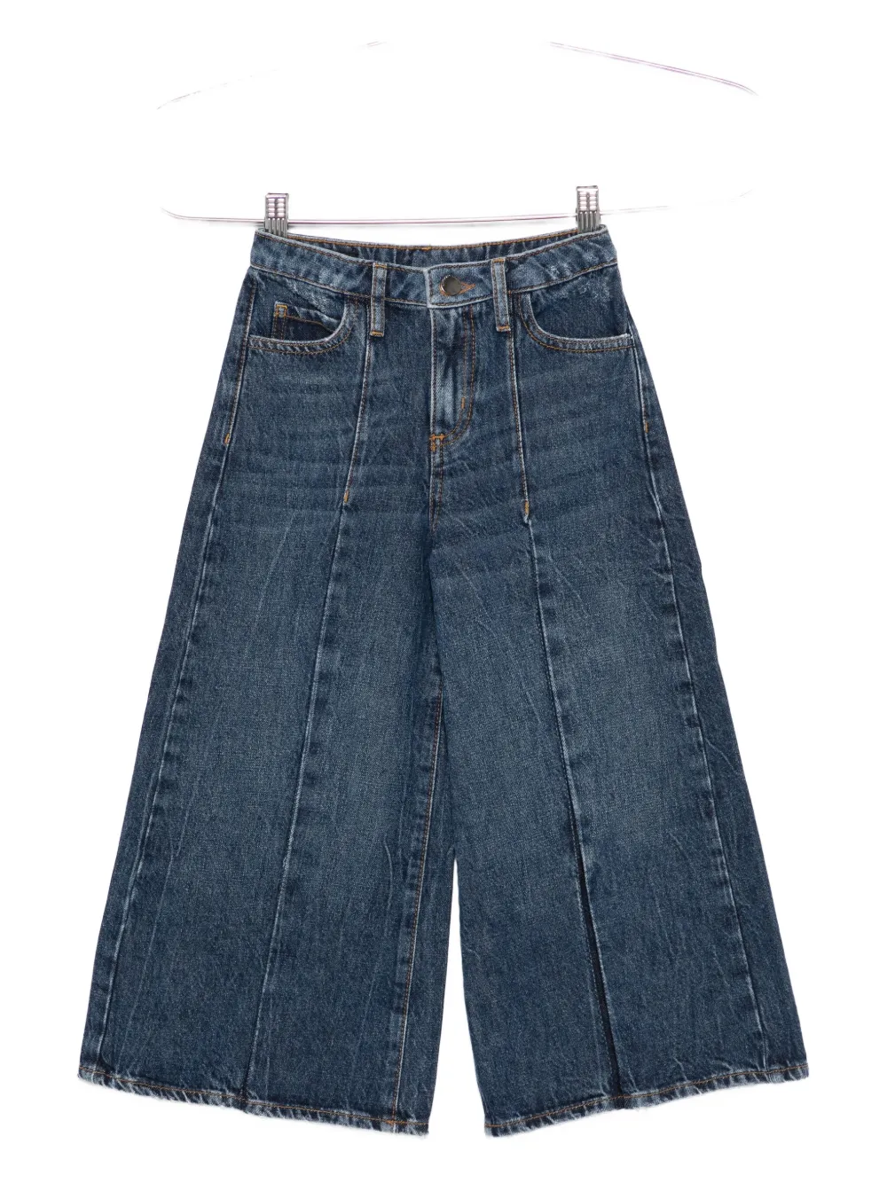 Emporio Ar i Kids panelled wide-leg trousers Blauw